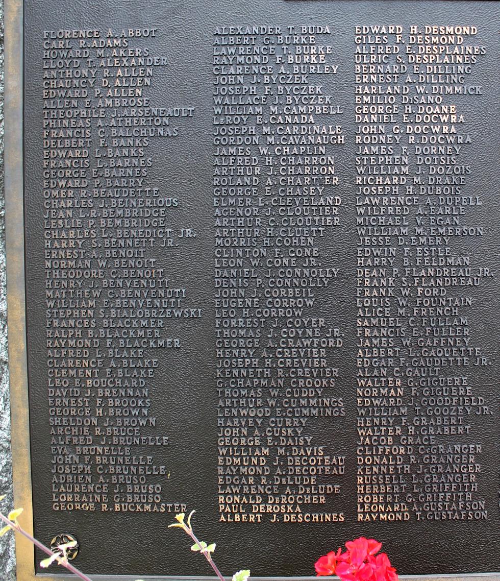North Brookfield Mass World War II Veterans Memorial
