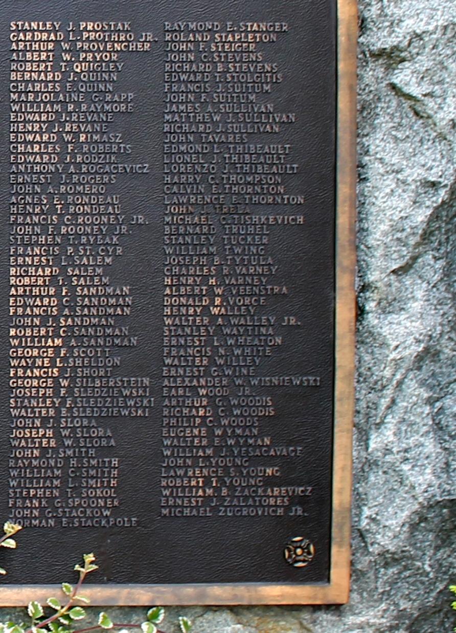 North Brookfield Mass World War II Veterans Memorial