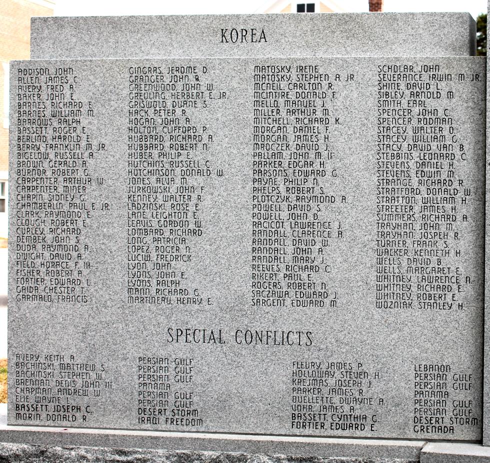 Northfield Massachusetts Korean War Veterans Memorial