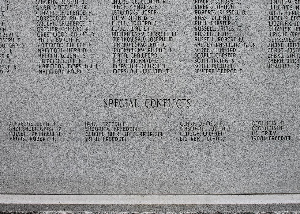 Northfield Massachusetts Special Conflicts Veterans Honor Roll