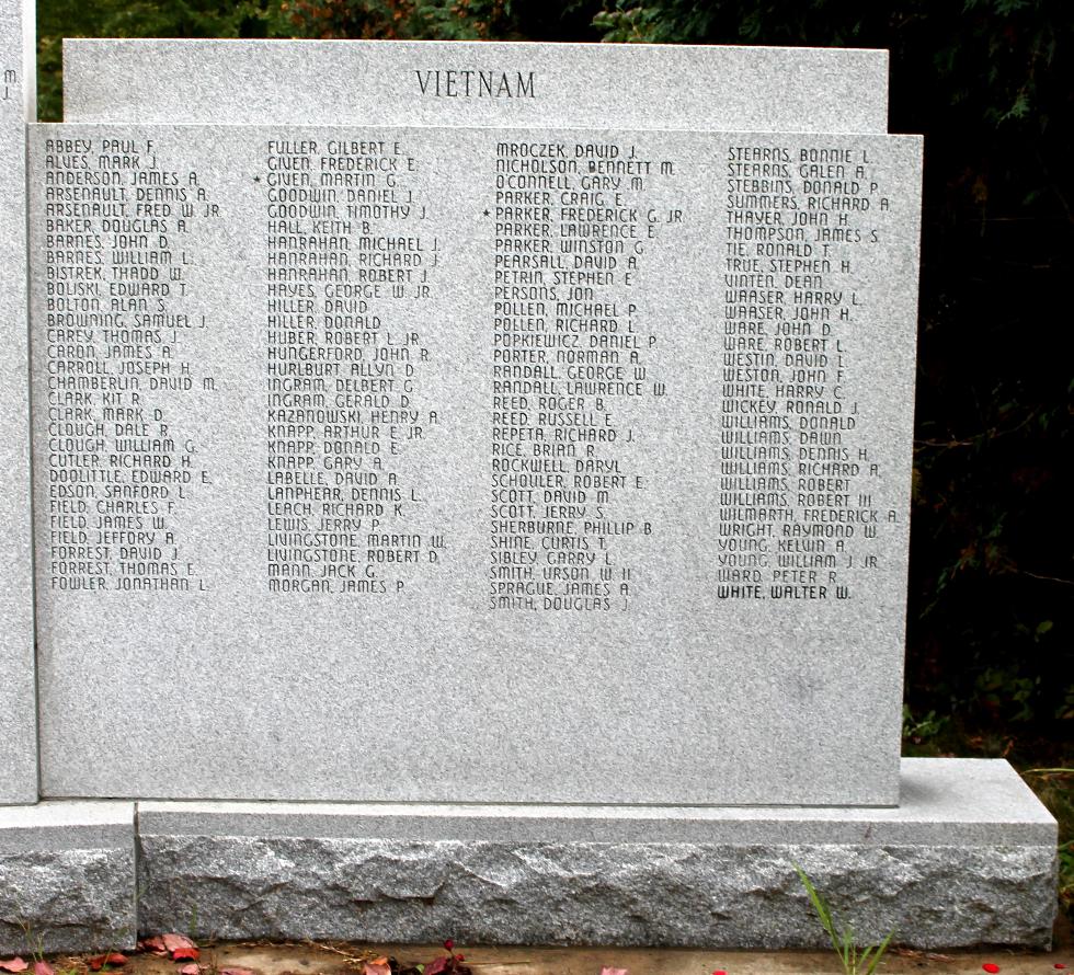Northfield Massachusetts Vietnam War Veterans Memorial