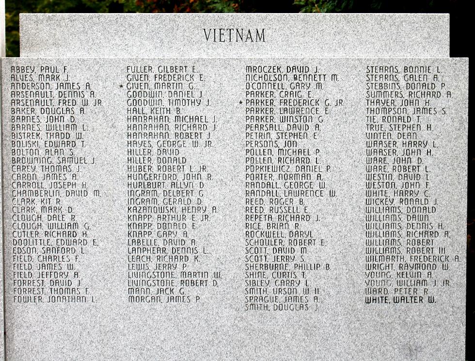 Northfield Massachusetts Vietnam War Veterans Memorial