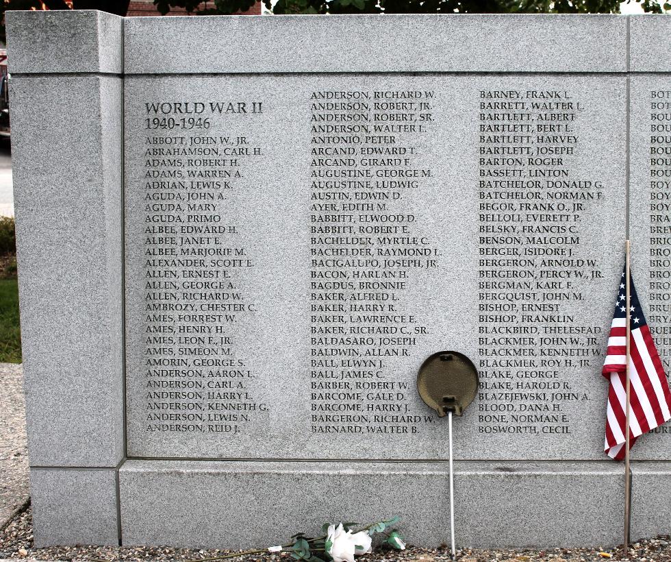 Orange Massachusetts World War II Veterans Memorial