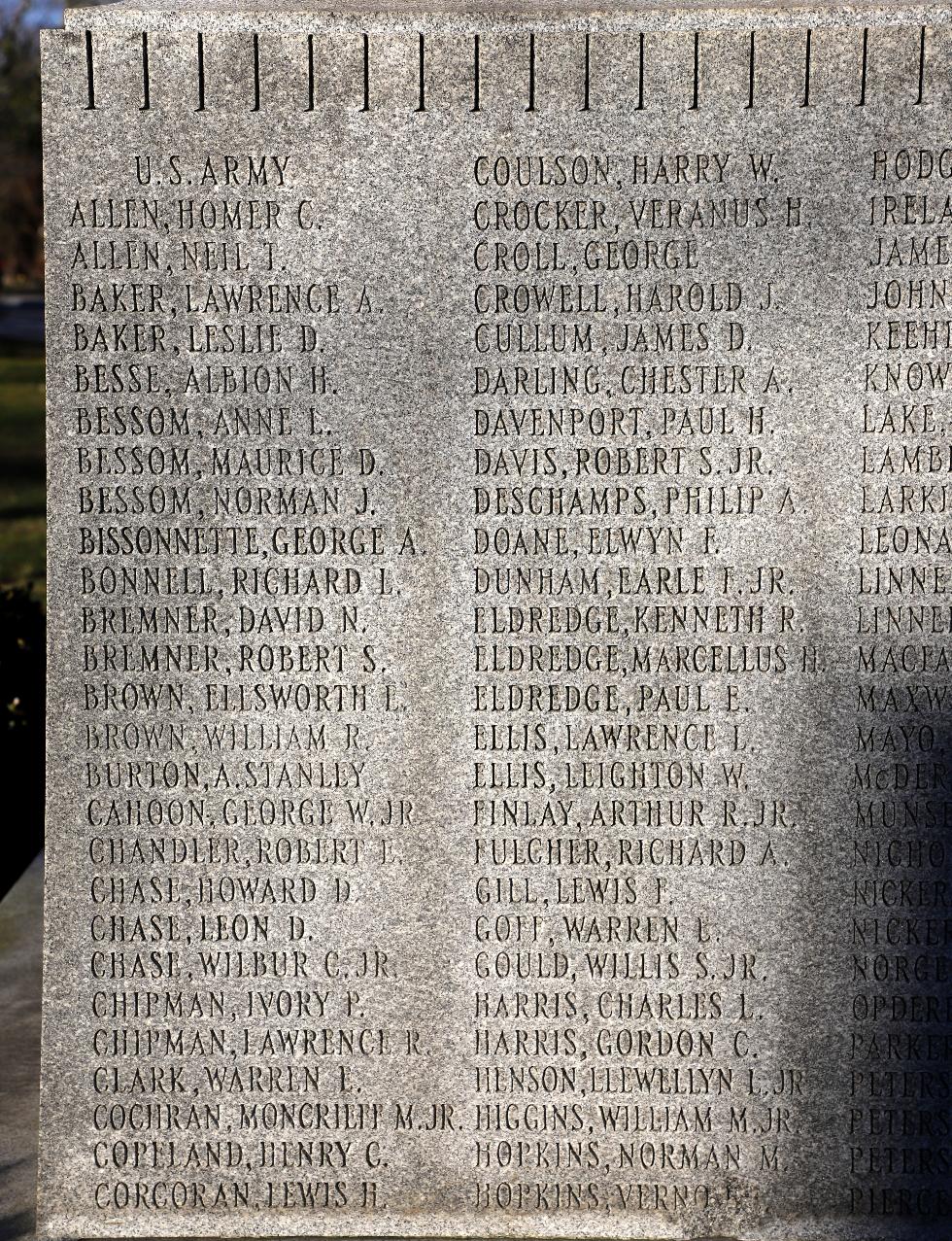Orleans Massachusetts World War II Veterans Memorial