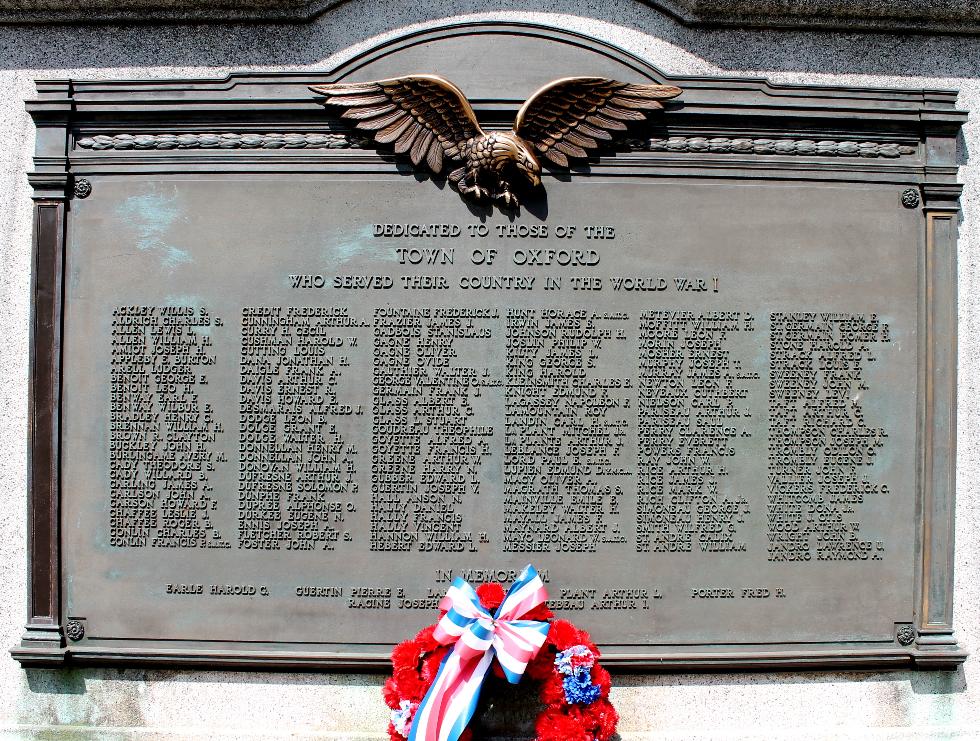 Oxford Mass World War I Veteran's Memorial