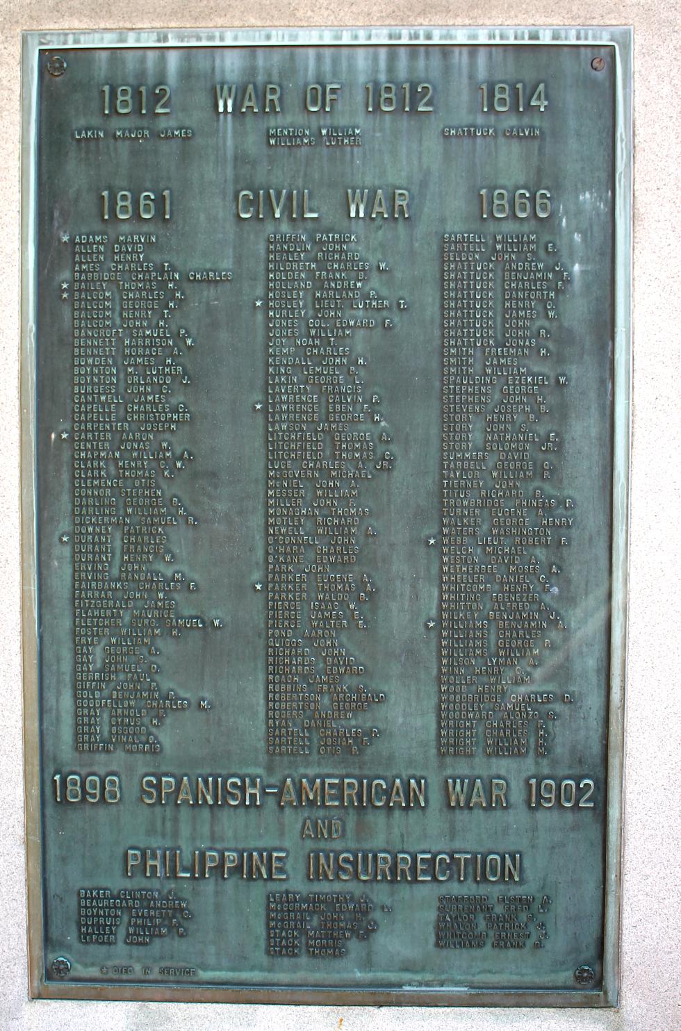 Pepperell Massachusetts Civil War Veterans Memorial