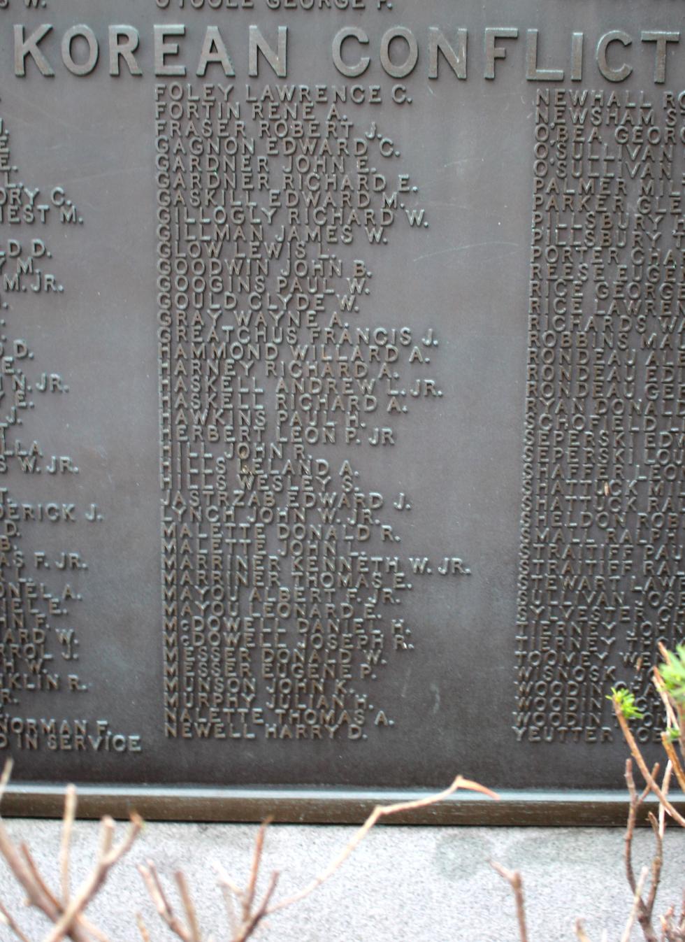 Pepperell Mass Korean War Veterans Memorial