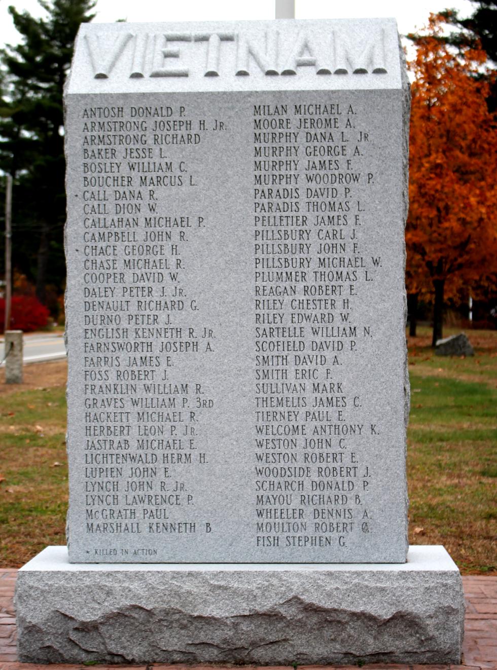 Pepperell Massachusetts Vietnam War Veterans Memorial