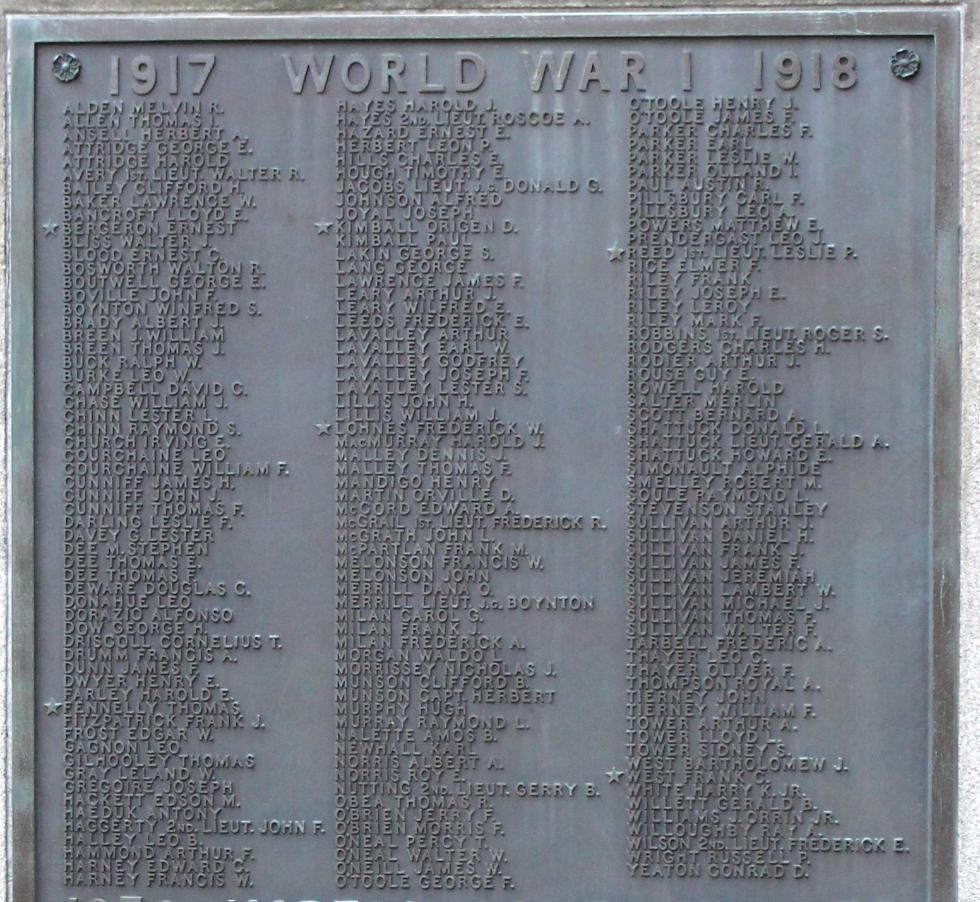 Pepperell Massachusetts World War I & Korean War  Veterans Memorial