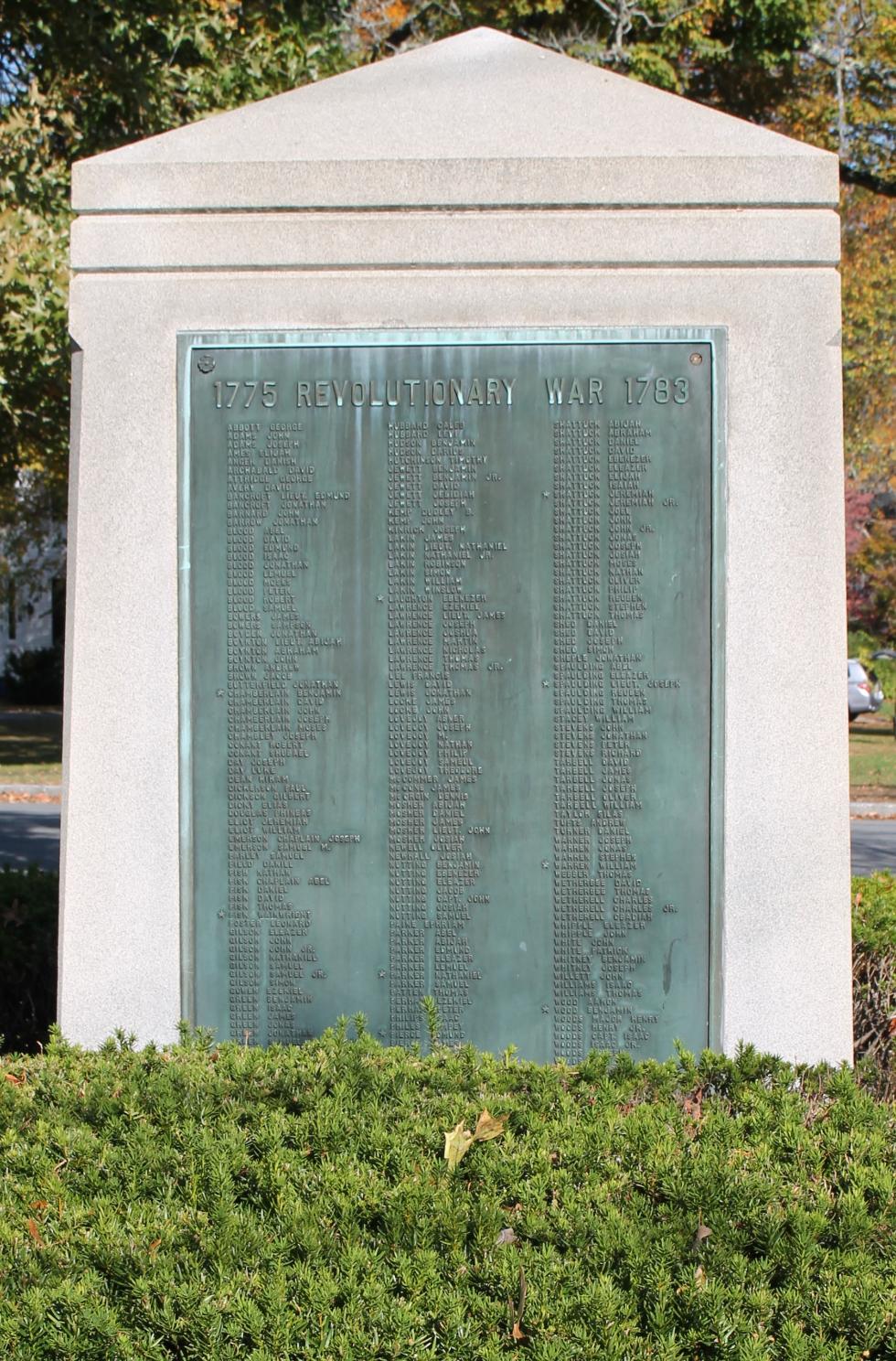 Peperell Massachusetts Revolutionary War Veterans Memorial