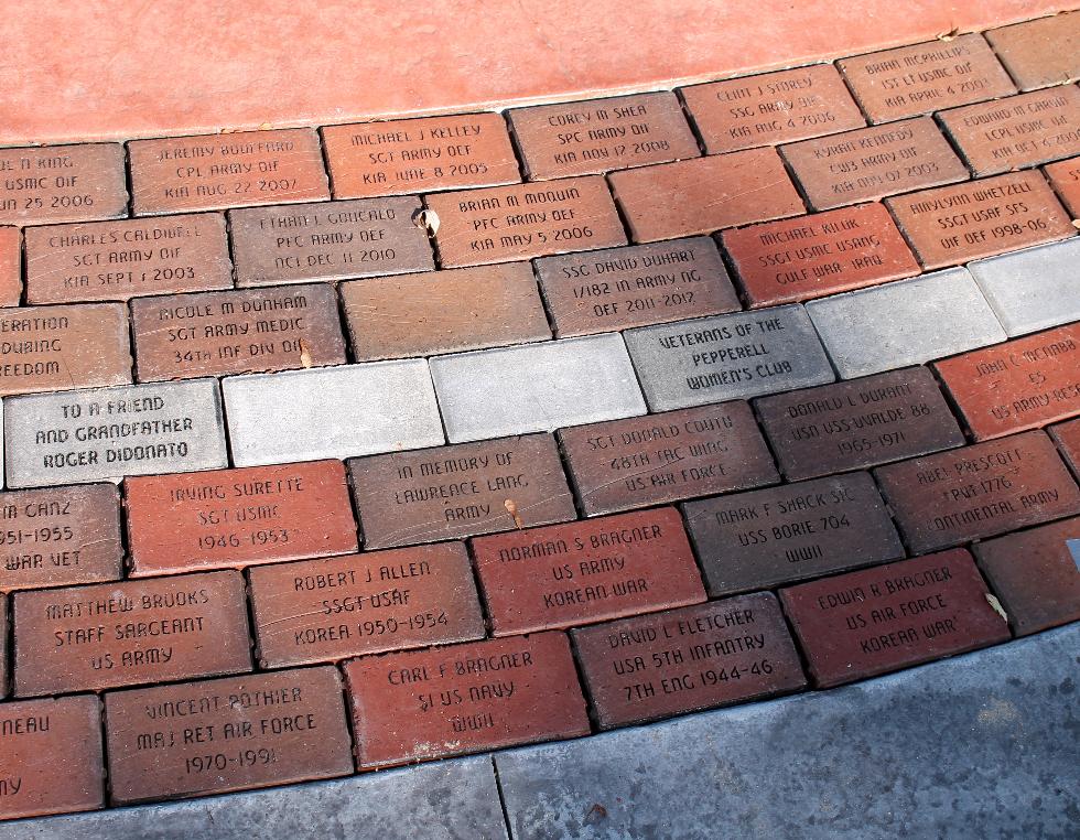 Pepperell Massachusetts Veteran Memorial Bricks - Global War on Terror Memorial