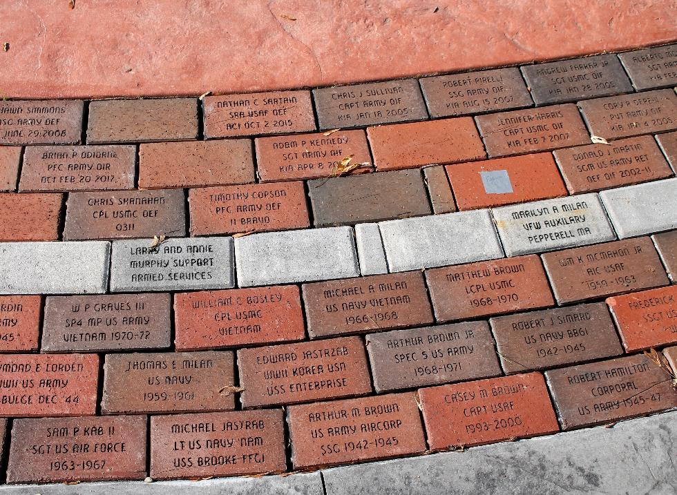 Pepperell Massachusetts Veteran Memorial Bricks - Global War on Terror Memorial