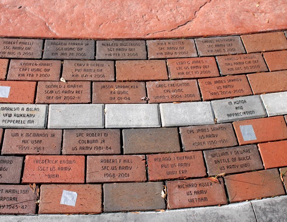 Pepperell Massachusetts Veteran Memorial Bricks - Global War on Terror Memorial