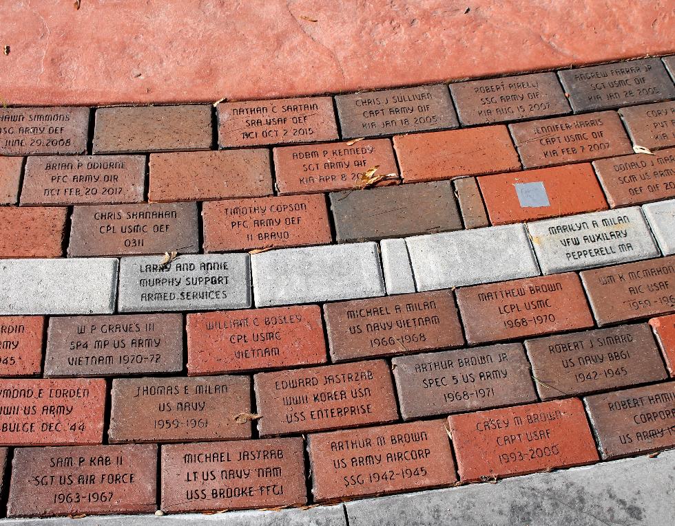 Pepperell Massachusetts Veteran Memorial Bricks - Global War on Terror Memorial