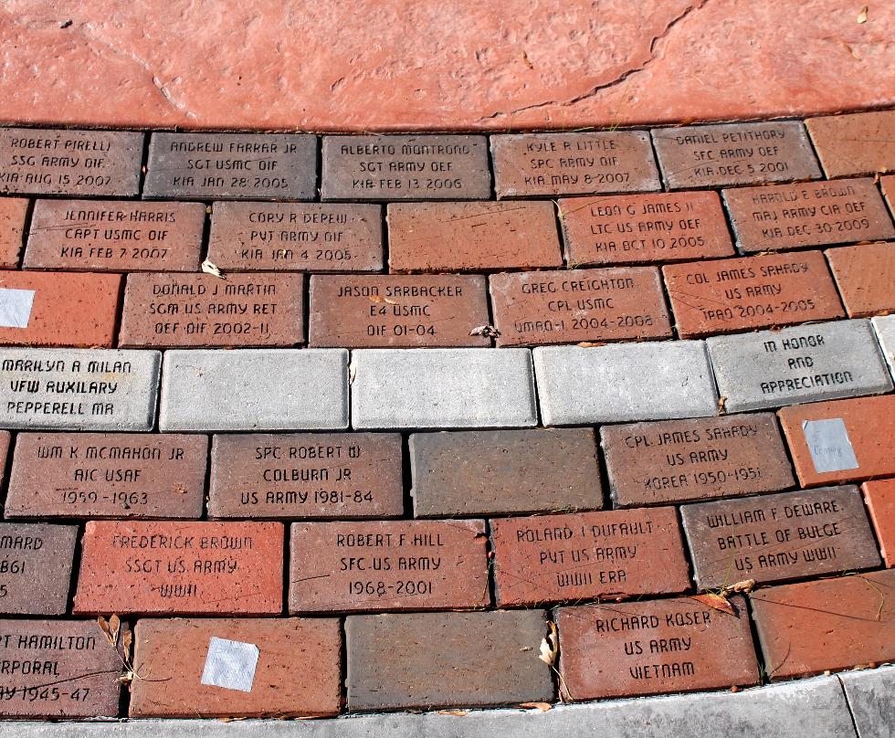 Pepperell Massachusetts Veteran Memorial Bricks - Global War on Terror Memorial