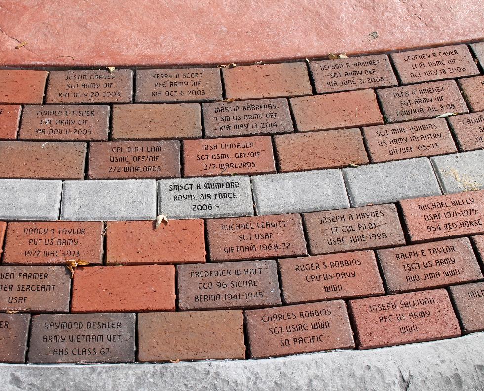 Pepperell Massachusetts Veteran Memorial Bricks - Global War on Terror Memorial