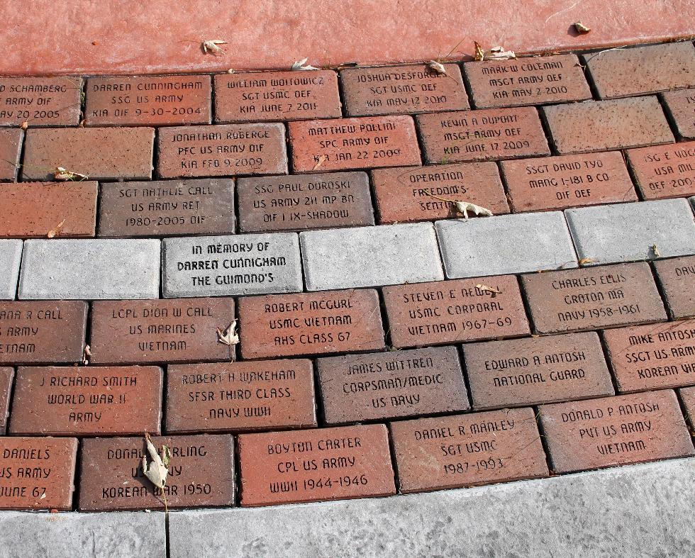 Pepperell Massachusetts Veteran Memorial Bricks - Global War on Terror Memorial