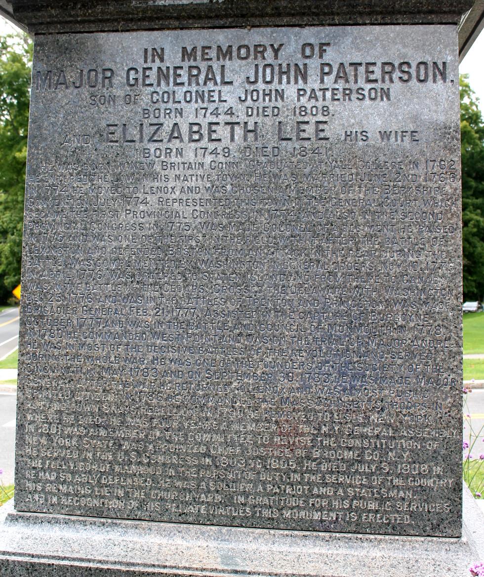 General John Paterson Memorial - Pittsfield Massachusetts