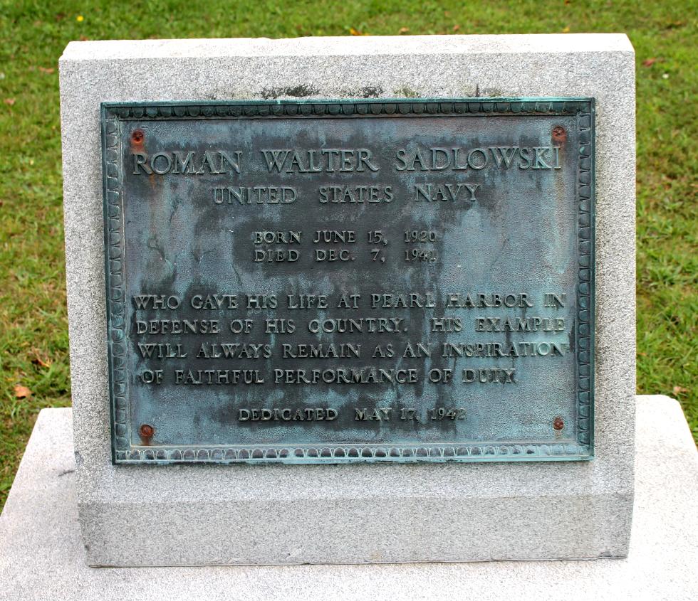 Roman Walter Sadlowski Pearl Harbor Memorial Pittsfield Massachusetts