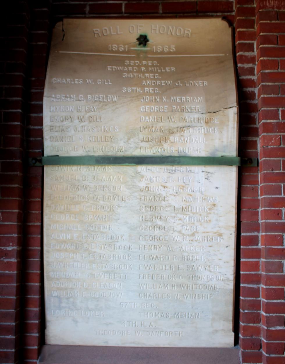 Princeton Massachusetts Civil War Veterans Honor Roll