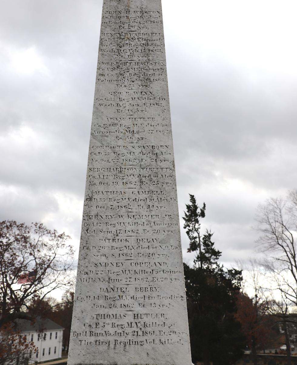 Reading Massachusetts Civil War Veterans Memorial