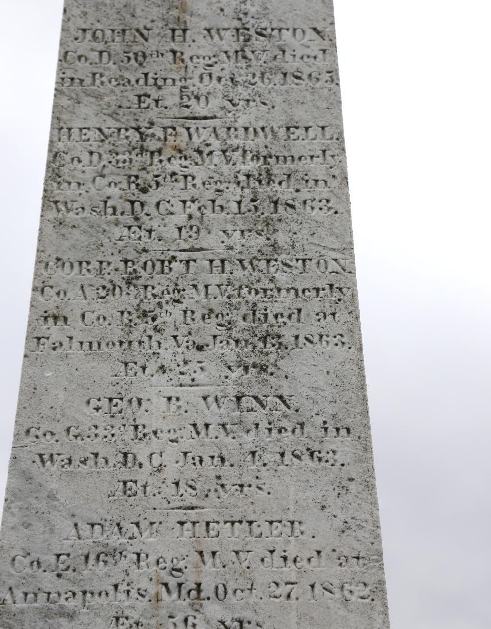 Reading Massachusetts Civil War Veterans Memorial