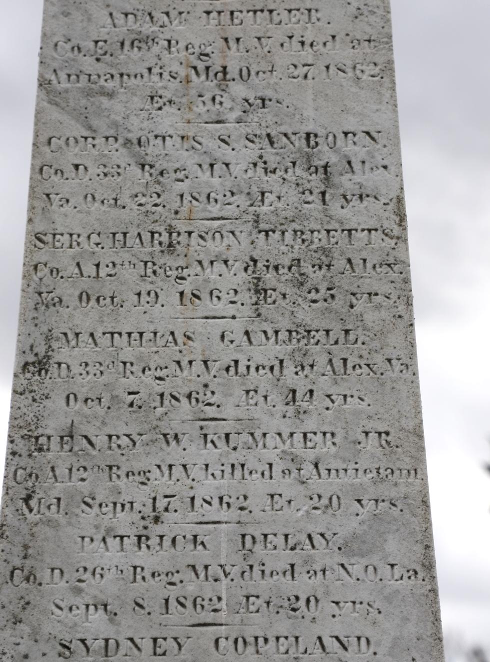 Reading Massachusetts Civil War Veterans Memorial