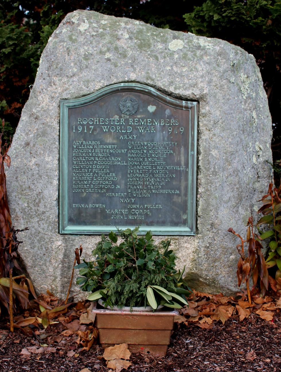 Rochester Massachusetts World War I Veterans Memorial