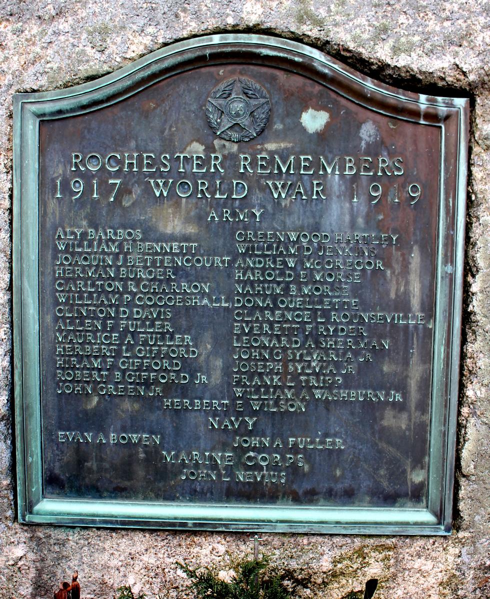 Rochester Massachusetts World War I Veterans Memorial