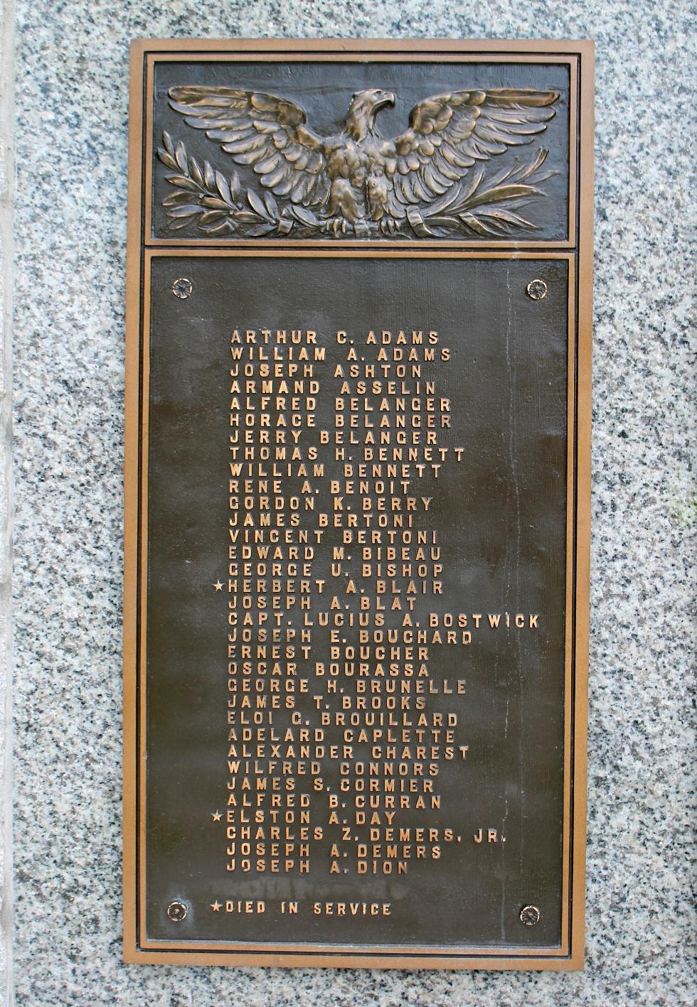 Rockdale Massachusetts World War I Veterans Memorial