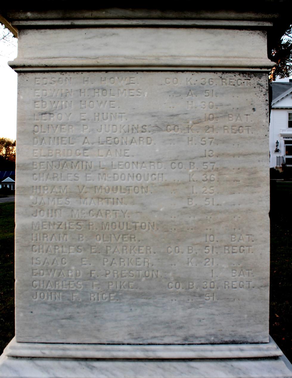 Rutland Massachusetts Civil War Veterans Memorial