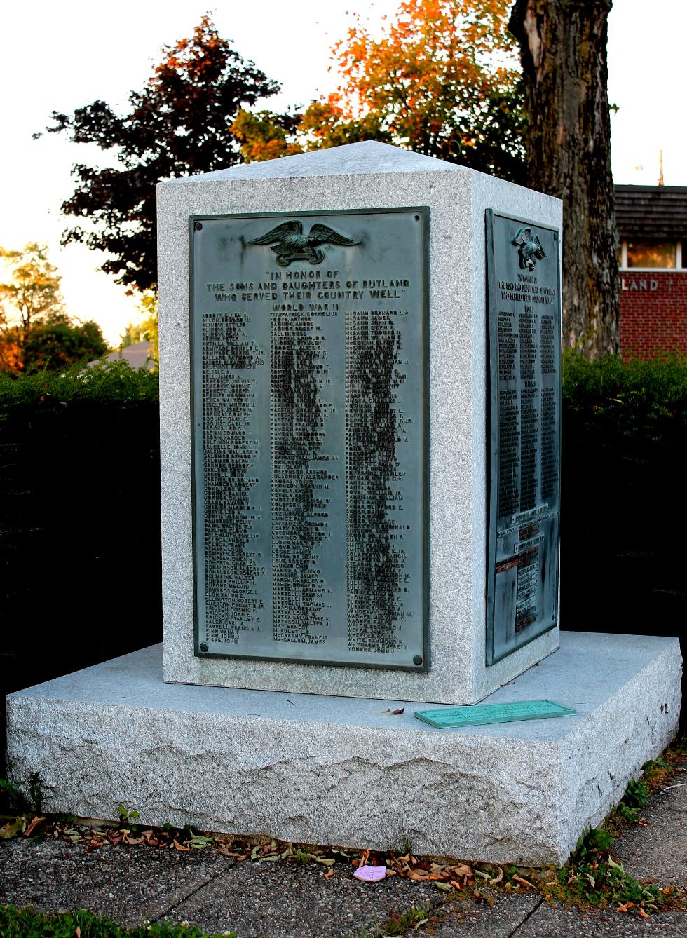 Rutland Massachusetts Foreign War Veterans Memorial