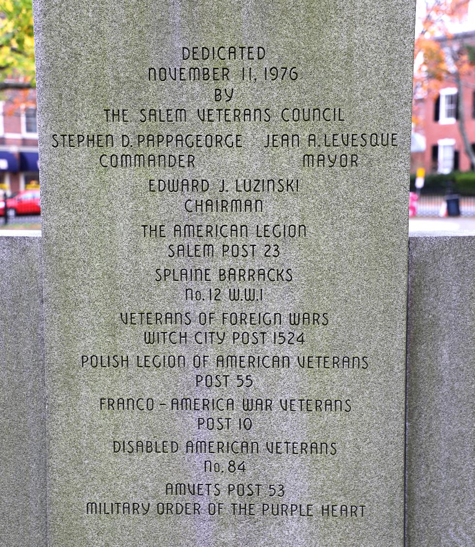 Salem Massachusetts Veterans Memorial;