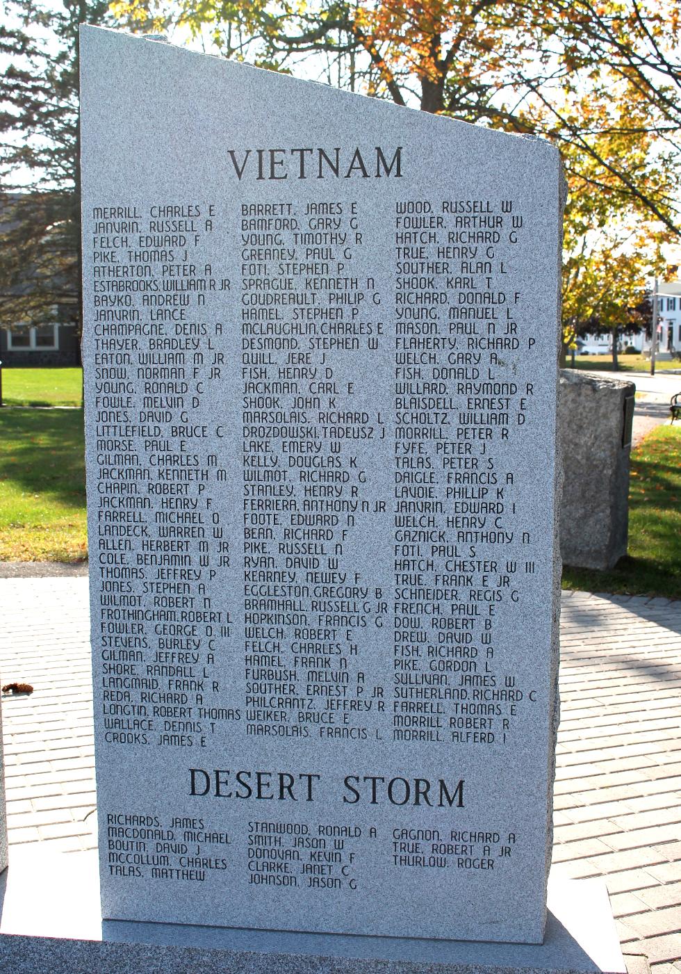 Salisbury Massachusetts Vietnam War & Desert Storm Veterans Memorial