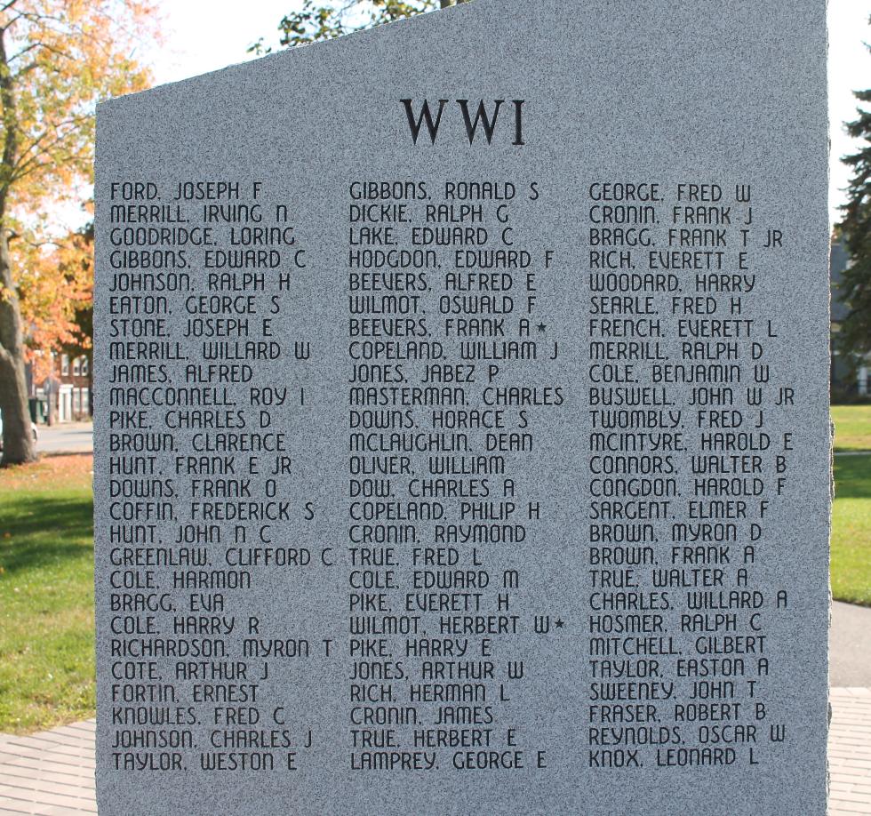 Salisbury Massachusetts World War I Veterans Memorial