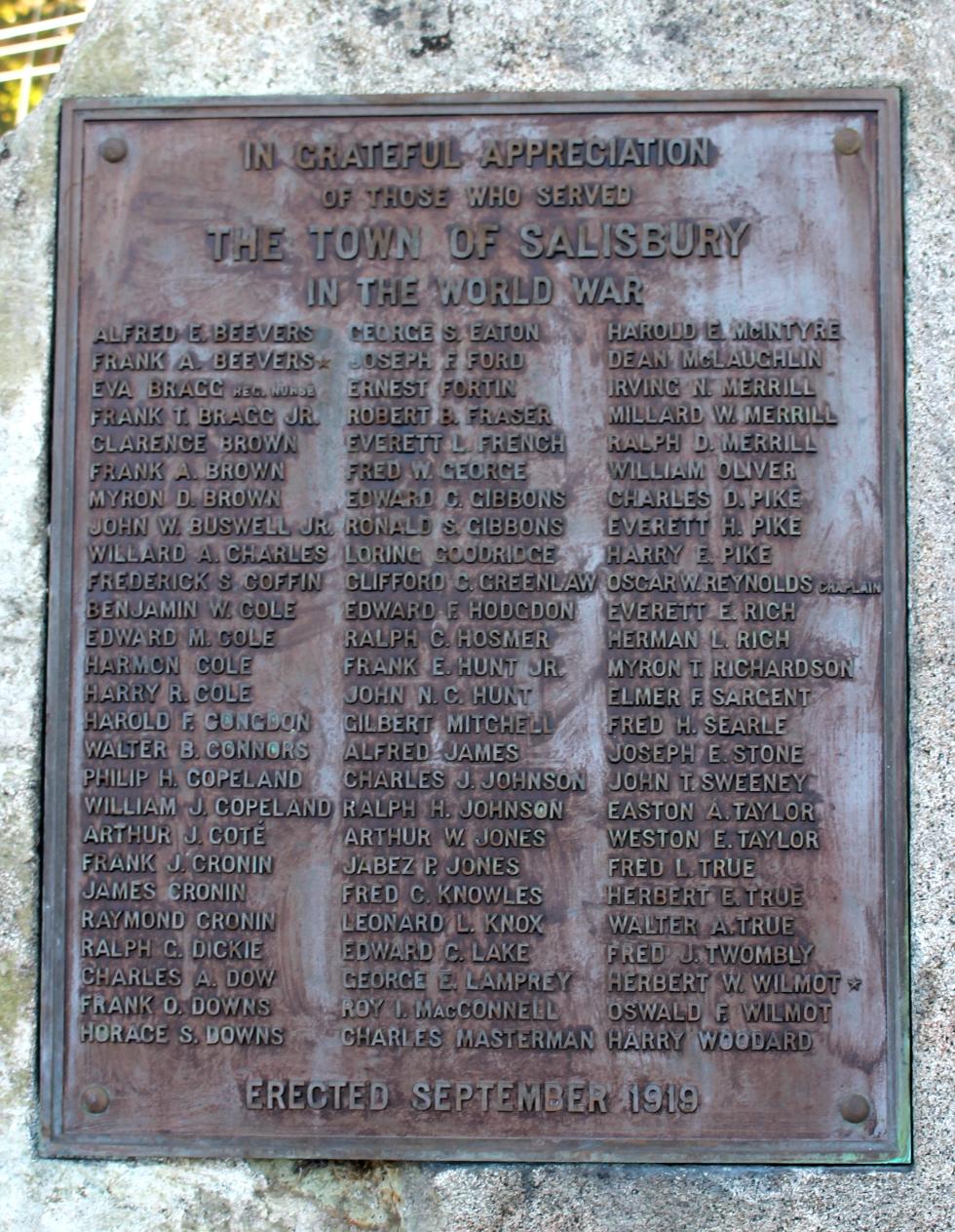 Salisbury Massachusetts World War I Veterans Memorial