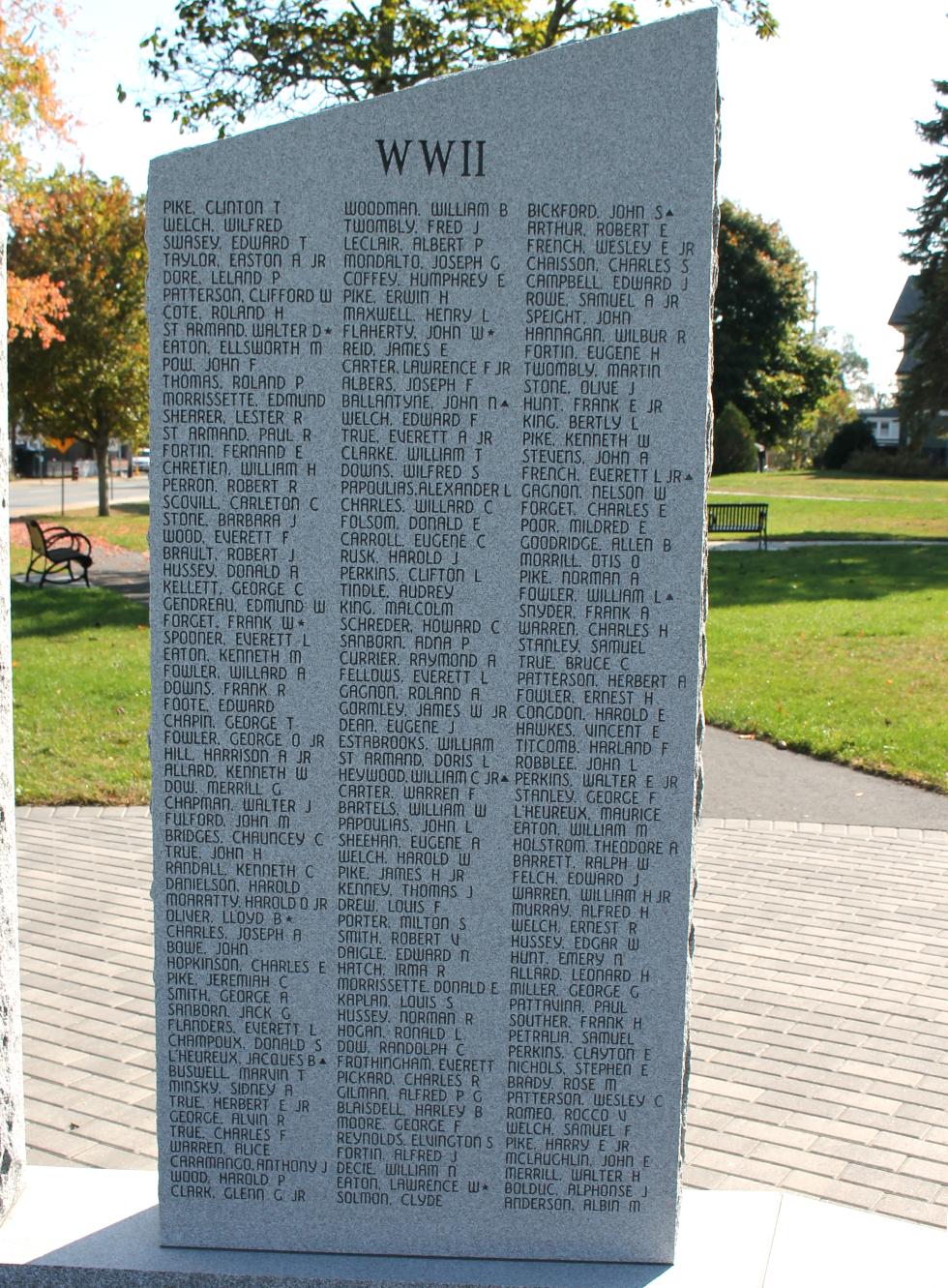 Salisbury Massachusetts World War II  & Korean War Veterans Memorial