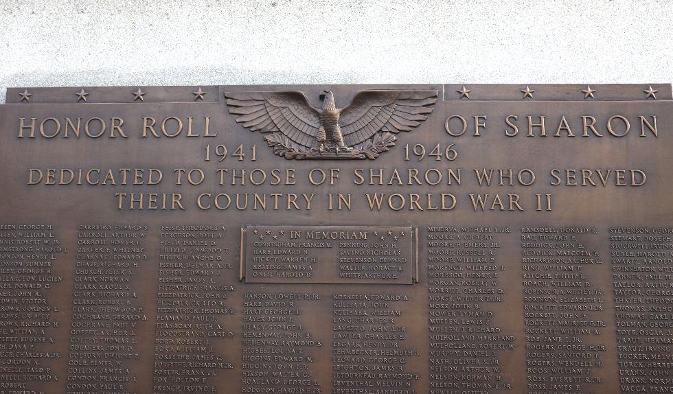 Sharon Massachusetts World War II Veterans Memorial