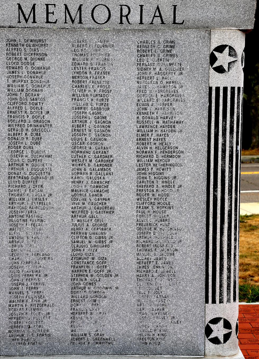 Somerset Massachusetts World War II Veterans Memorial