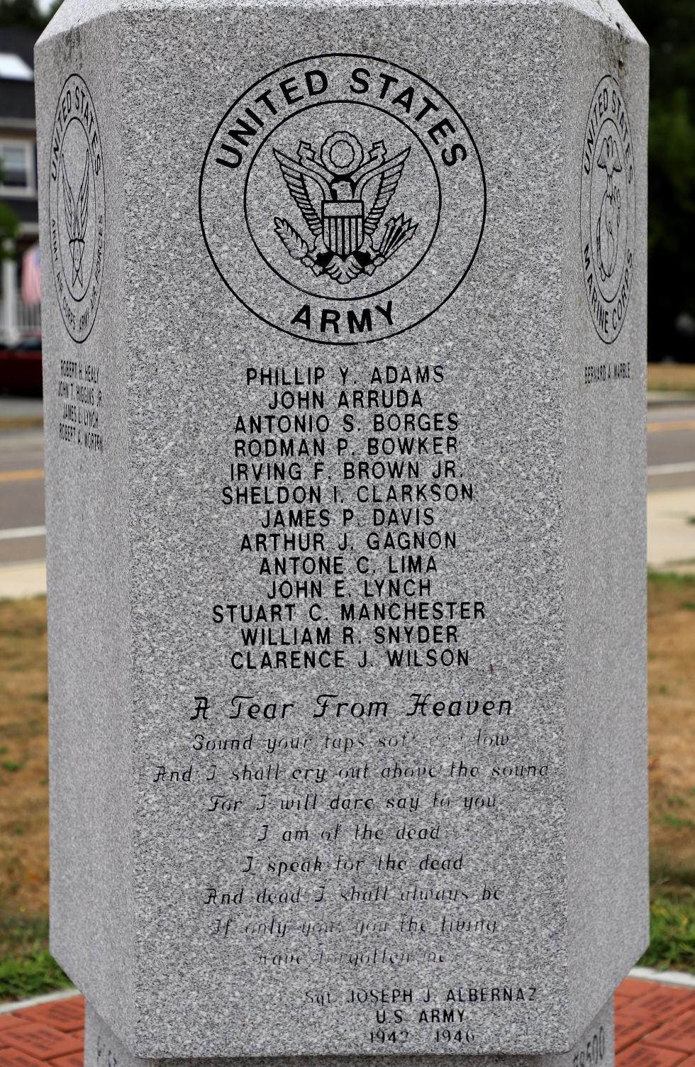 Somerset Massachusetts All Services Memorial - Army