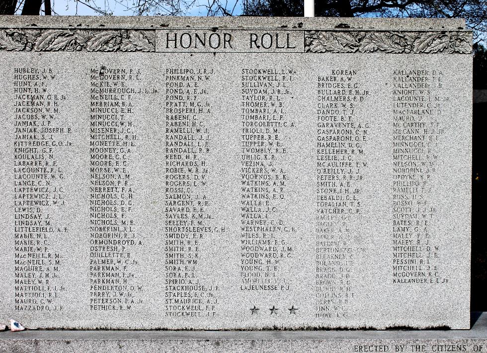 Southborough Massachusetts World War II & Korean War Veterans Memorial