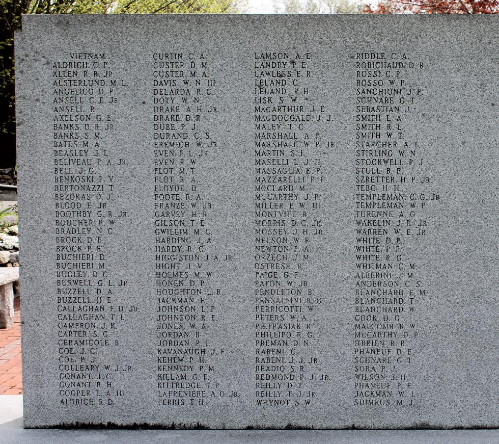 Southborough Massachusetts Vietnam Veterans Memorial