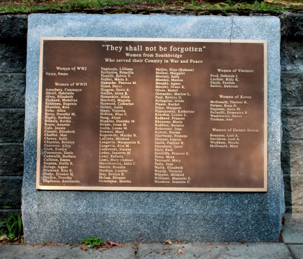 Southbridge Massachuisetts Women Veterans Memorial