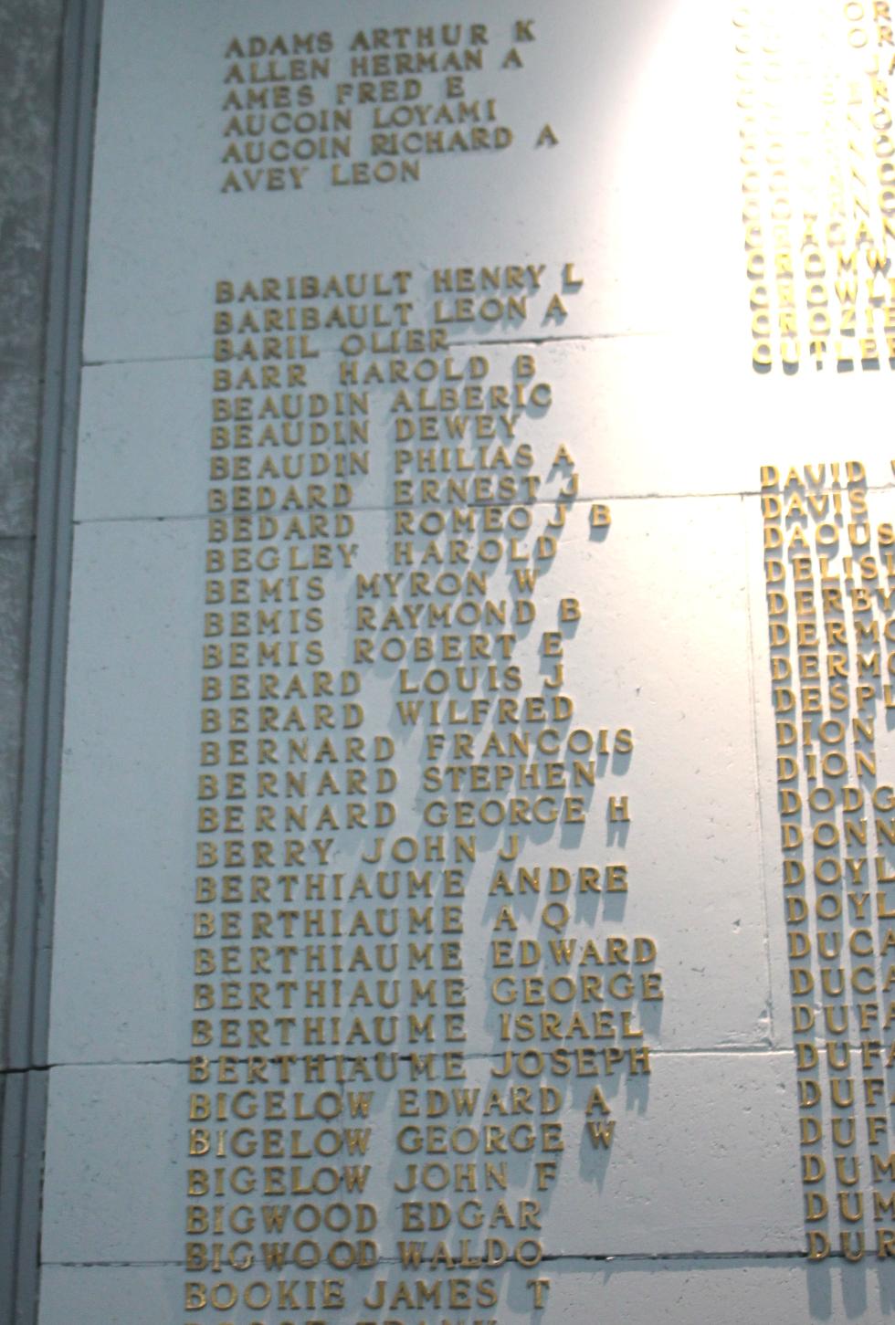 Spencer Massachusetts World War I Veterans Honor Roll