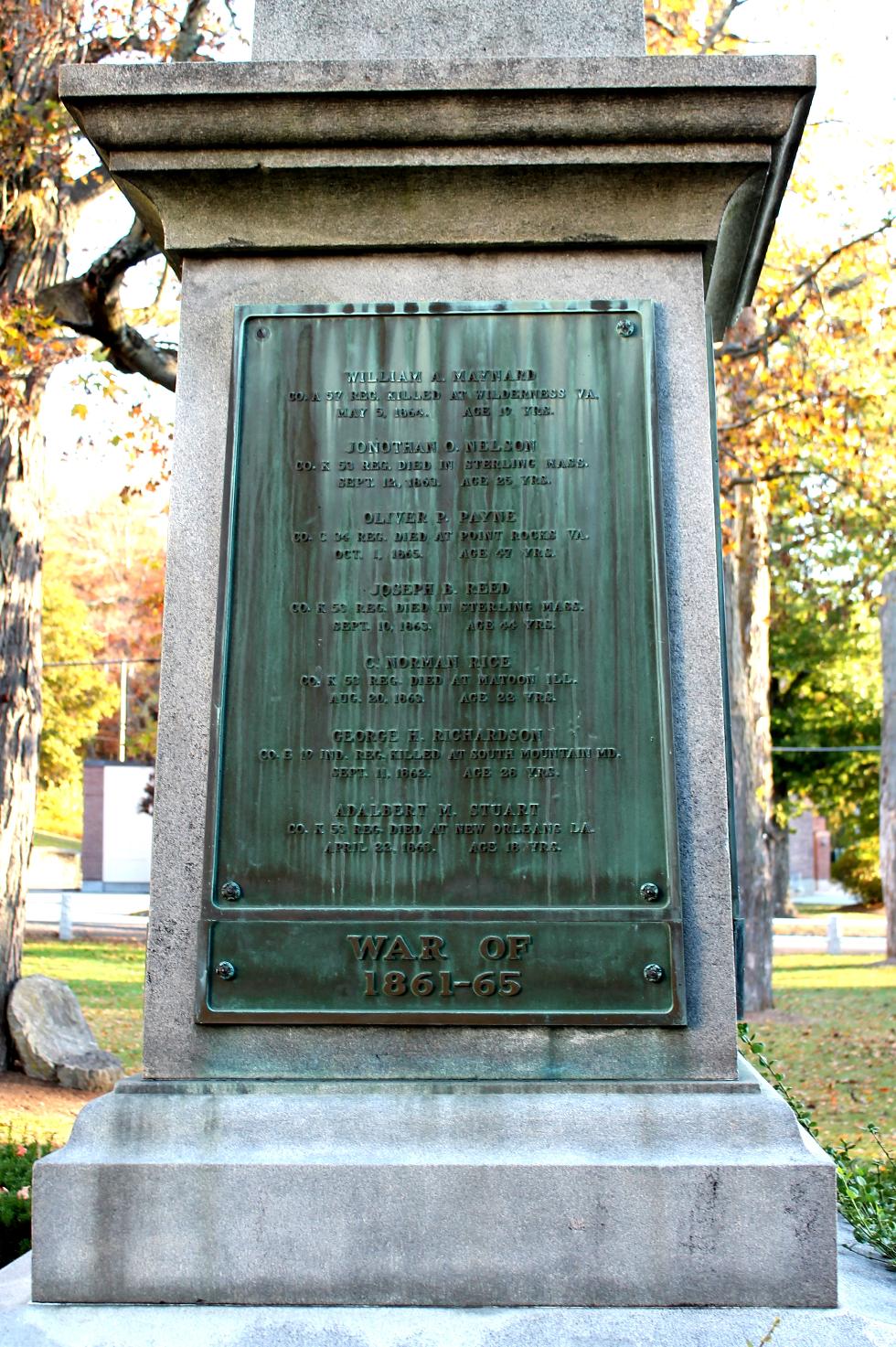 Sterling Massachusetts Civil War Veterans Memorial