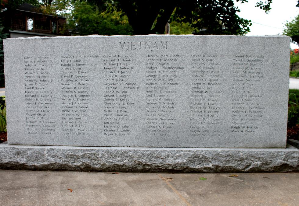 Stowe Massachusetts Vietnam War Veterans Memorial