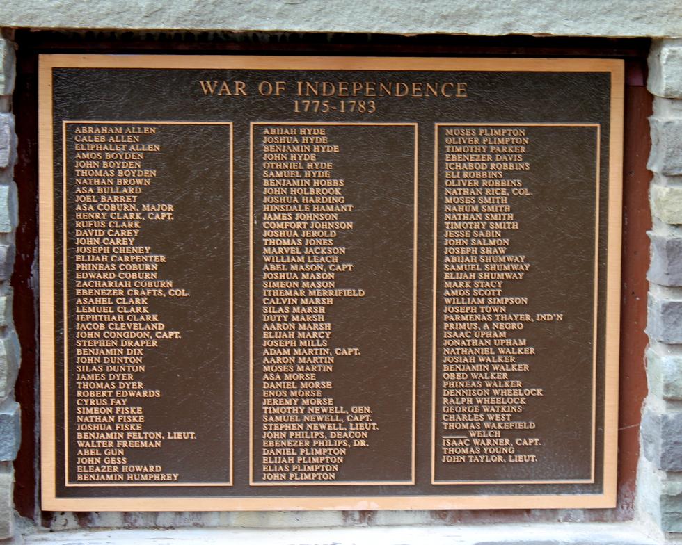 Sturbridge Massachusetts War of Independence Veterans Memorial