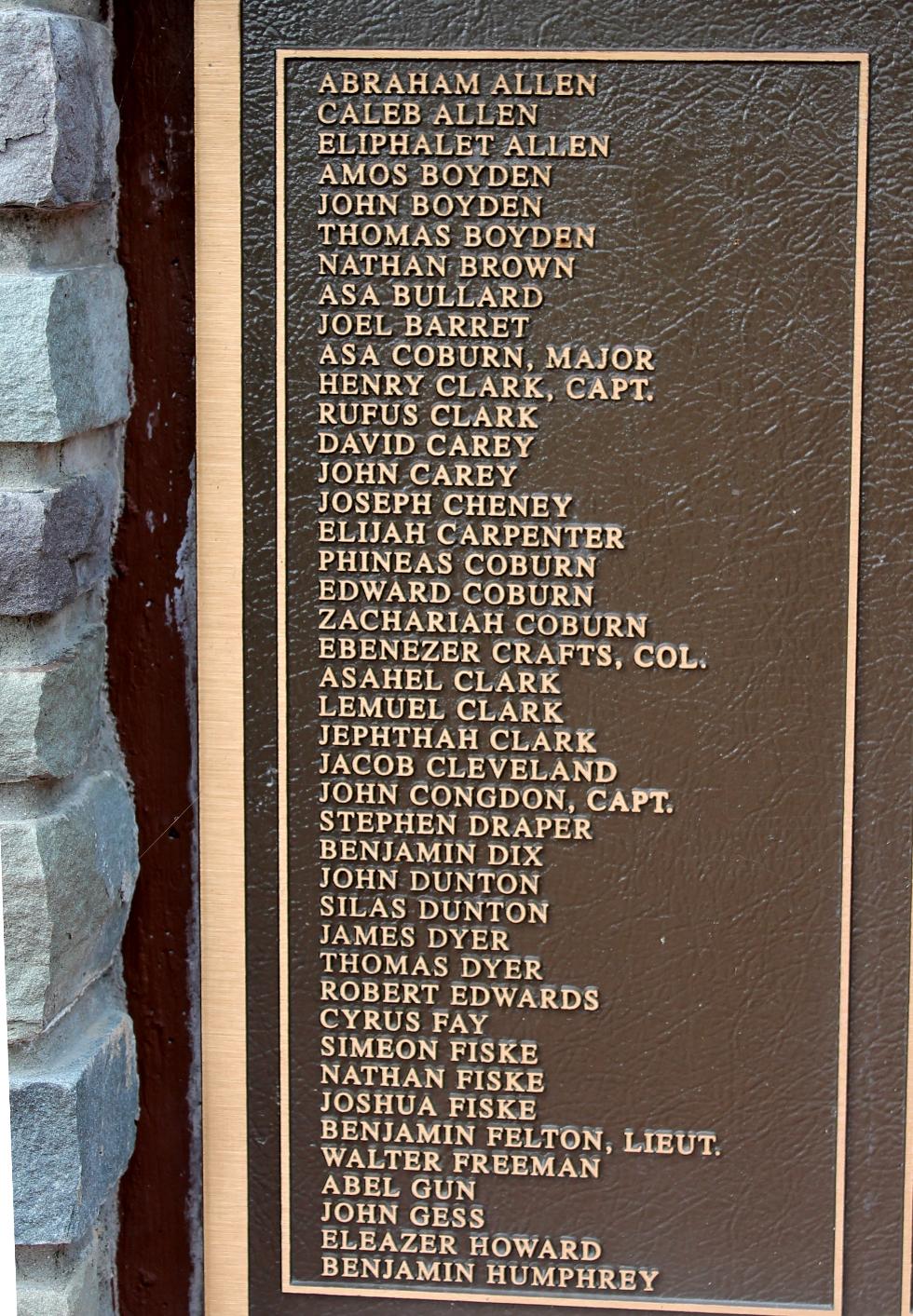 Sturbridge Massachusetts War of Independence Veterans Memorial