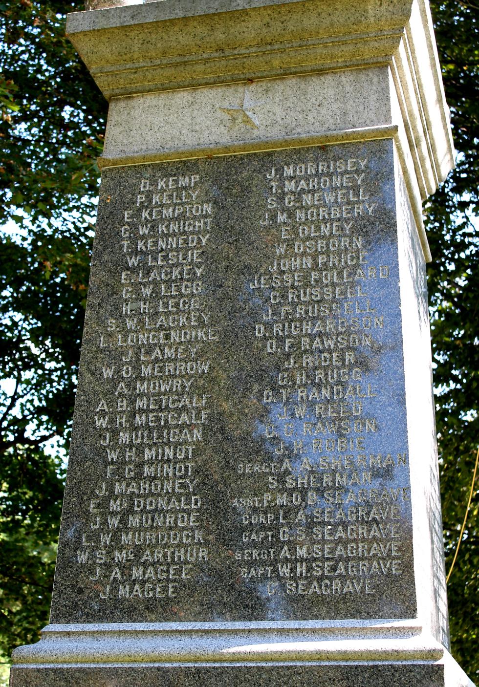 Uxbridge Massachusetts Civil War Veterans Memorial