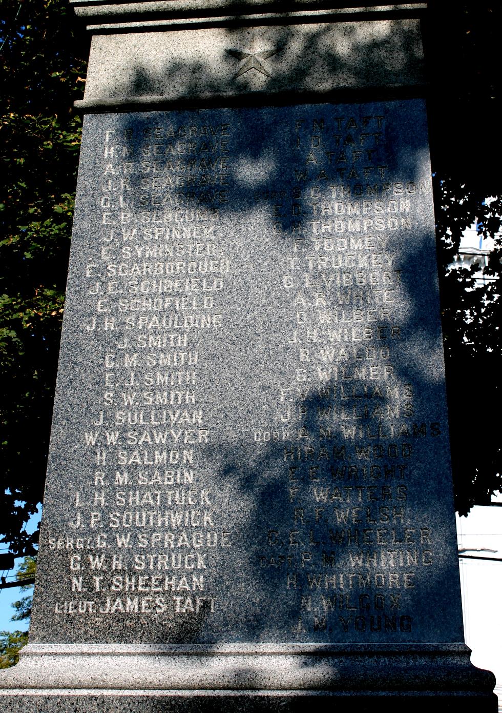 Uxbridge Massachusetts Civil War Veterans Monument